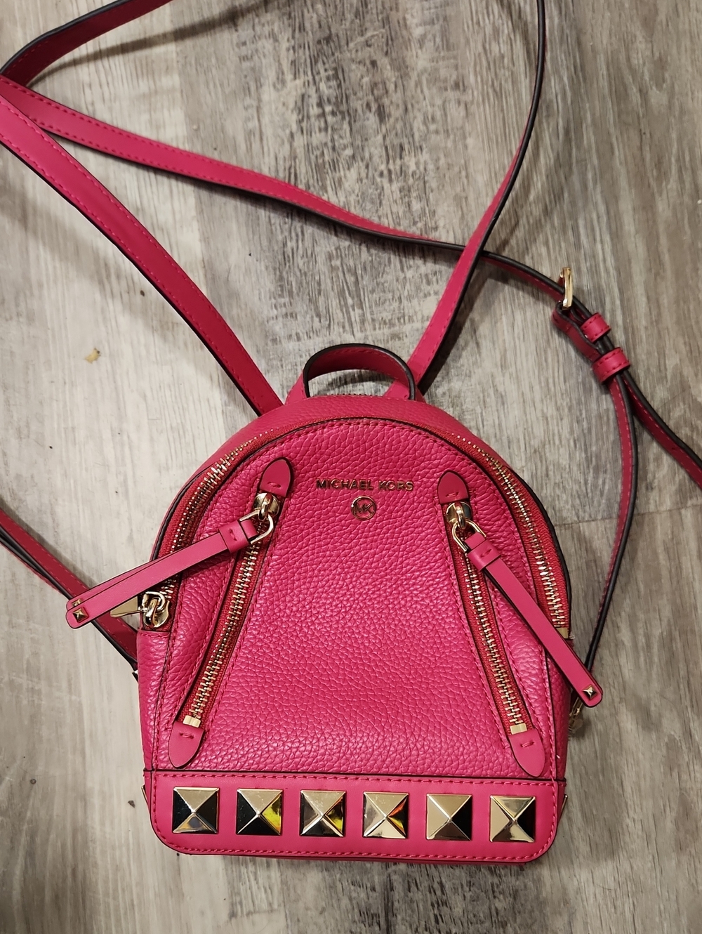 Michael Kors Hot Pink Pebbled Leather Mini Backpack